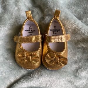 6-9 month girl Gold dress shoes